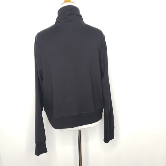 NWOT Athleta Cropped Funnel Neck Top in Nirvana Black Long Sleeve Medium - Picture 4 of 10